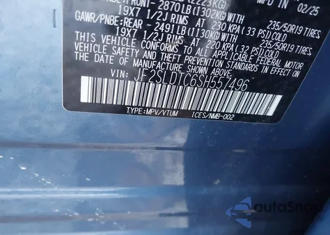 2025 Subaru Forester Touring from USA, damaged, VIN JF2SLDTC6SH557496